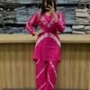 New Arrivals Party Wear Look Pure Burbary Silk & CORD SET Set