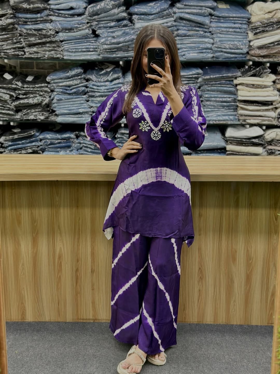 New Arrivals Party Wear Look Pure Burbary Silk & CORD SET Set - Image 5