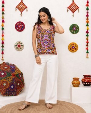 NAVRATRI SPECIAL MIRROR WORK TOP