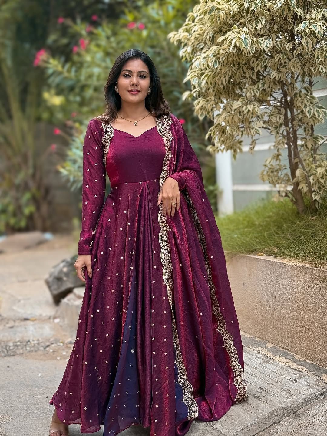 Dazzle In This Exquisite Georgette anarkali, Adorned With Intricate Embroidery That Adds A Touch Of Elegance To Any Festive Occasion - Image 4