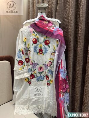 Alternative view of FULLY EKBROIDERED COTTON STITCHED WITH STITCHED COTTON BOTTOM WITH COTTON DIGITAL PRINTED DUPATTA