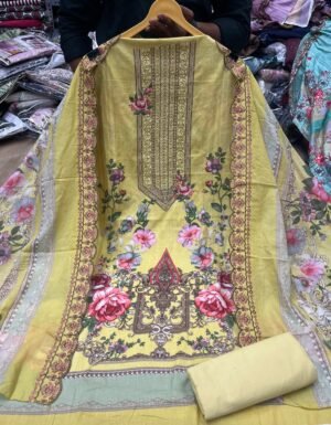 Alternative view of CAMBRIC PTINT COTTON WITH SELF EMBROIDERY WORK