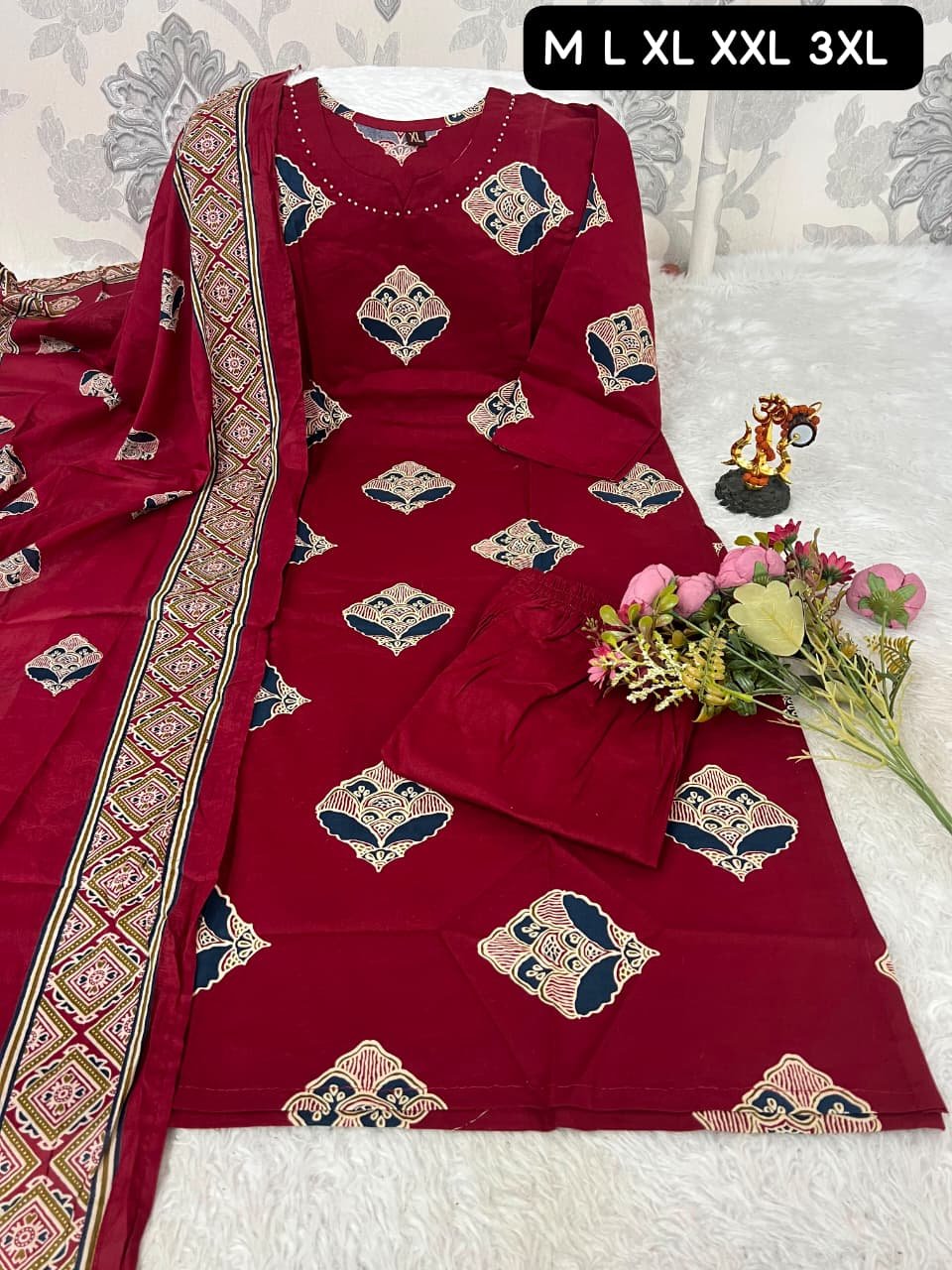 New Arrival: Premium Dabu Cotton 3-Piece Suit Set - Image 2