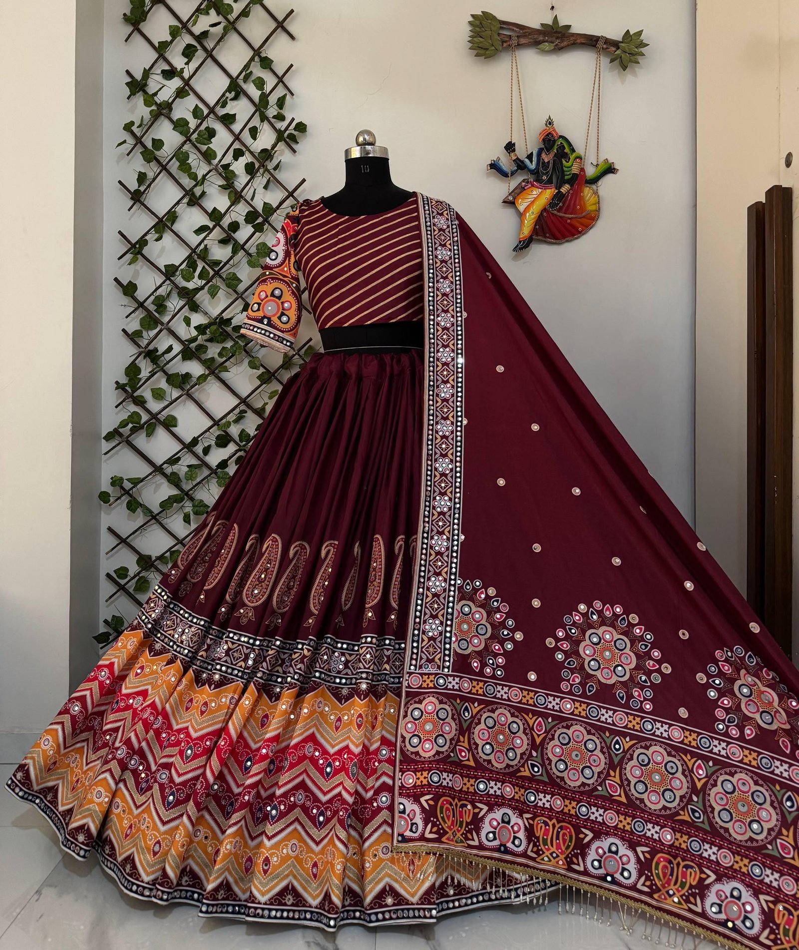 AK SERIES PRESENTING NEW NAVRATRI SPECIAL INDOWESTERN LEHENGA SET WITH GAMTHI WORK - Image 2