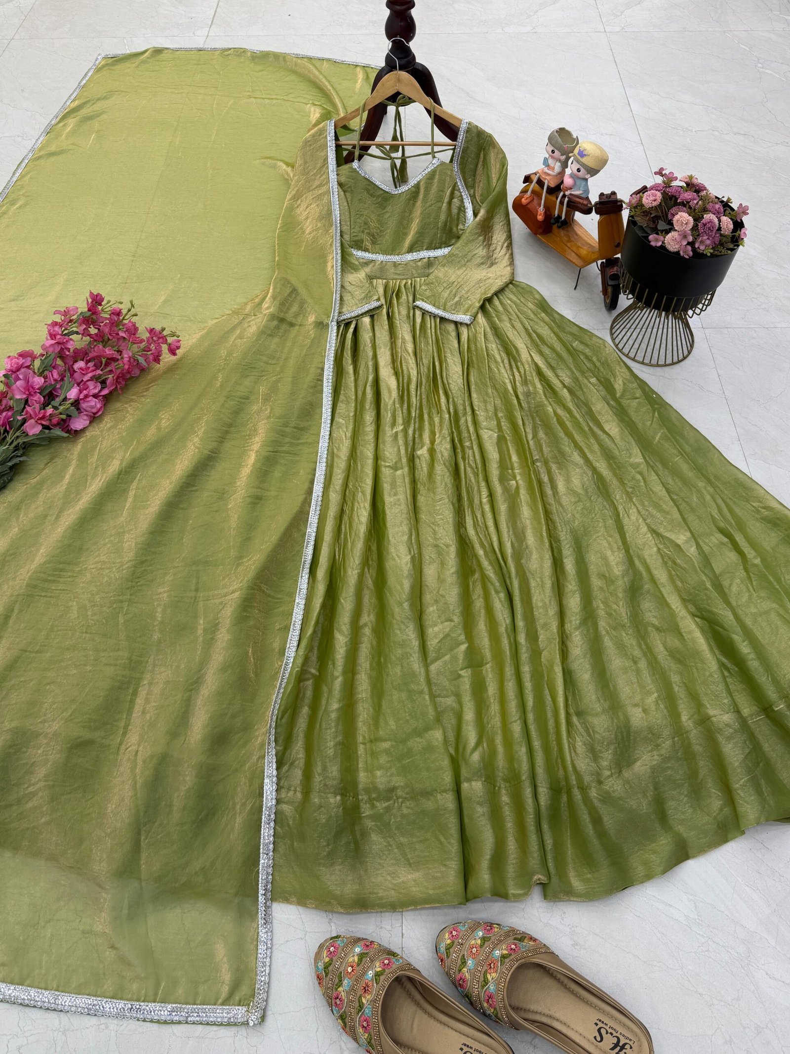 AK-Series New Designer Party Gown Pent & Dupatta Set - Image 2
