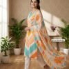 Muslin Silk A-Line Kurti With Pant With Dupatta