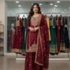EXCLUSIVE AND TRENDY FOR WEDDING SEASON OUR CORDING SEQUENCE EMBROIDERED TOP, SARARA AND DUPATTA
