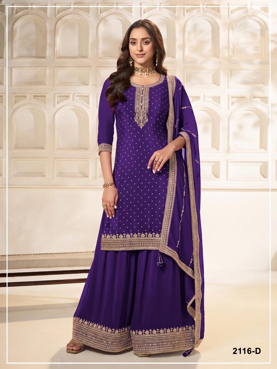 Viscouse Dola Silk with Heavy Embroidered 3mm Sequence & Coding - Image 5