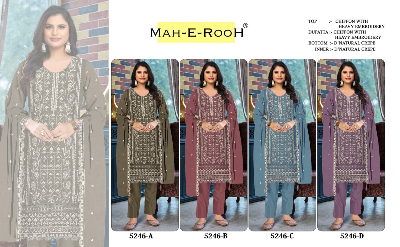 Heavy Chiffon with Heavy Embroidered 3mm Sequence work + Khatli Work - Image 9