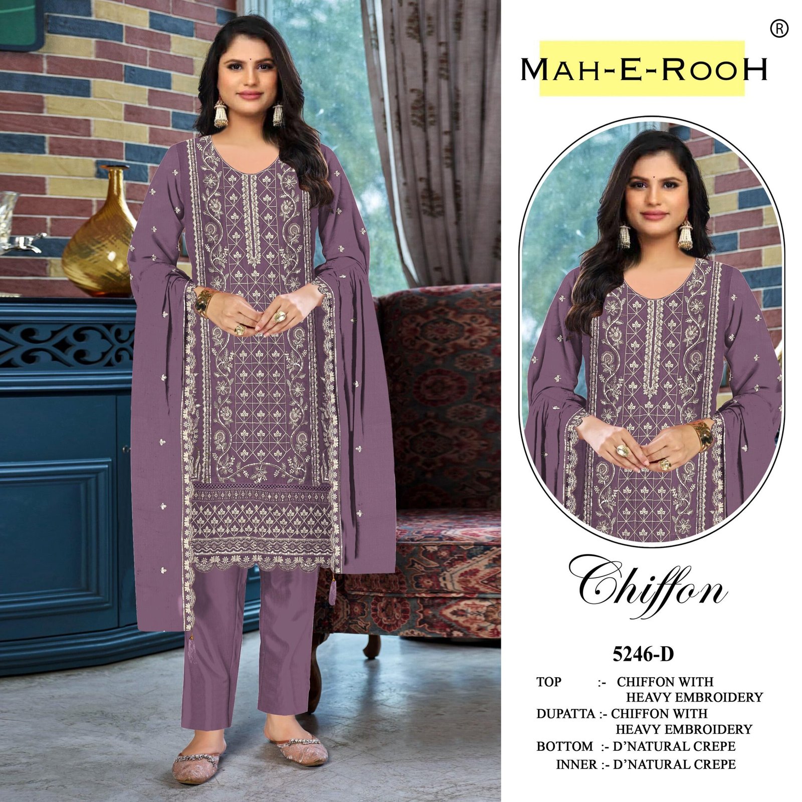 Heavy Chiffon with Heavy Embroidered 3mm Sequence work + Khatli Work - Image 7