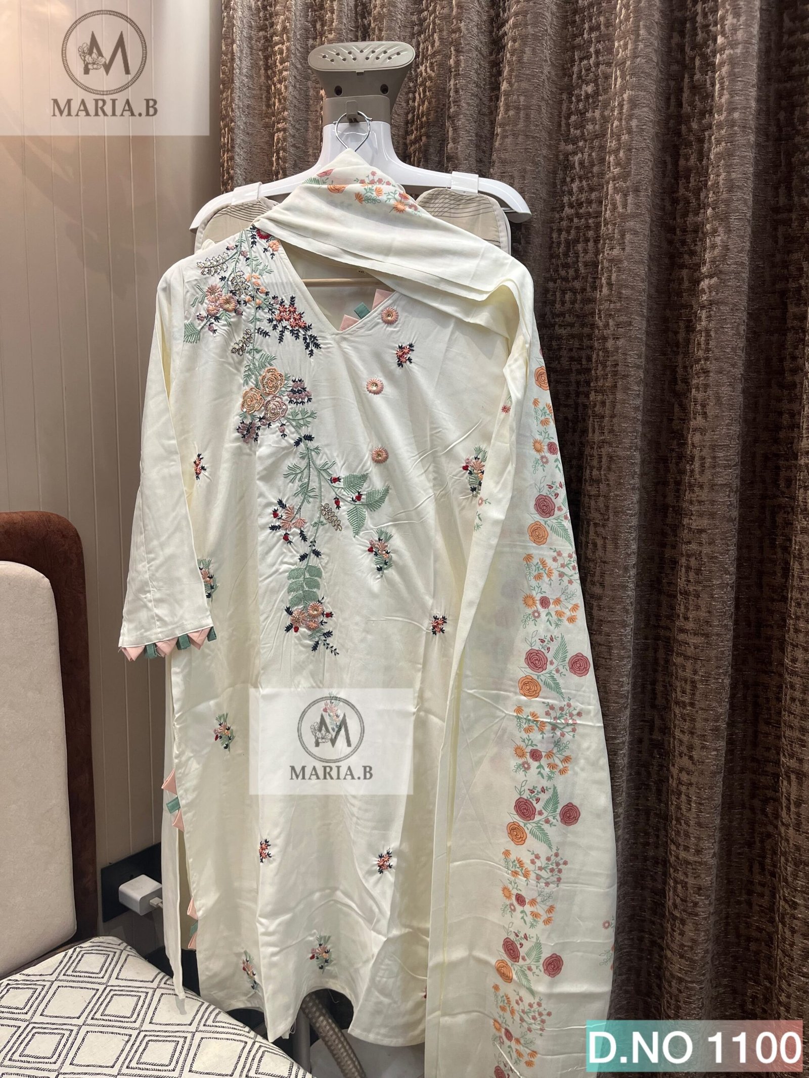 FULL STITCHED REYON TOP WITH EMBROIDERY WORK WITH STYLING NECK/SLEEVES AND DAMAN