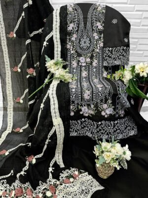 CAMBRIC COTTON WITH HEAVY EMBROIDERY WORK