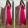 Beautiful Aline kurta set with beautiful Jaipur printed mal mal dupatta with matching PanT