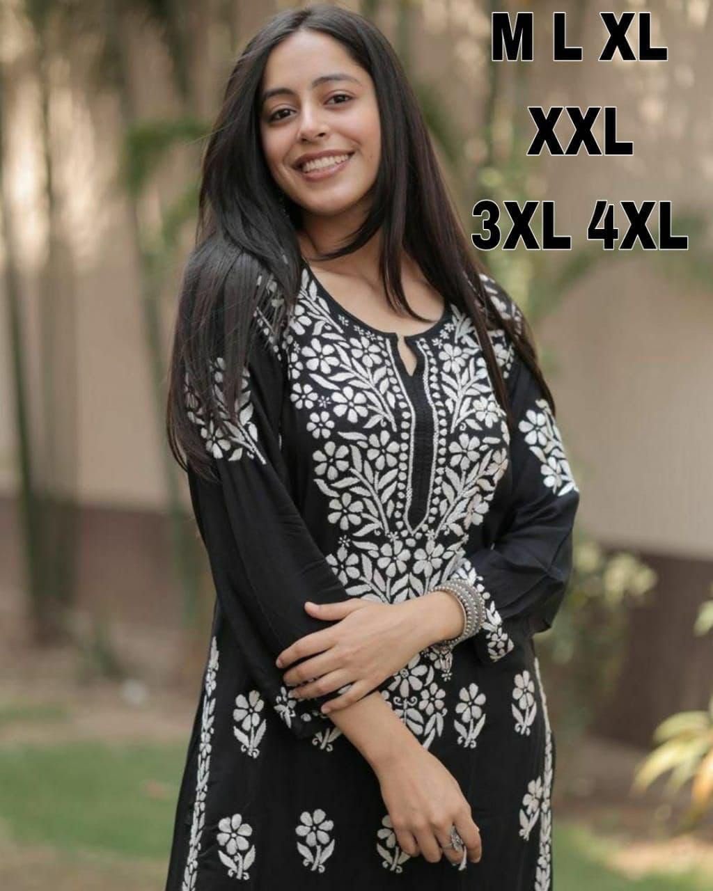 Premium Reyon cotton Top with beautiful chikankari work on yoke & Reyon pent - Image 2