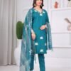 NEW Office/Collage/Daily Wear Best Collection 3piece Kurti Pant Dupatta Set