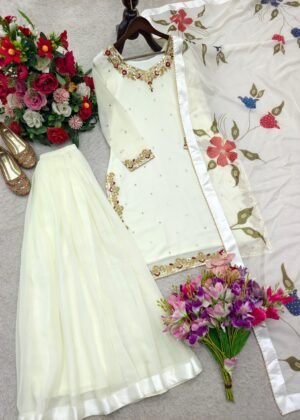 Alternative view of Launching New Design Trending Fox-Georgette Top&Sarara&Dupatta