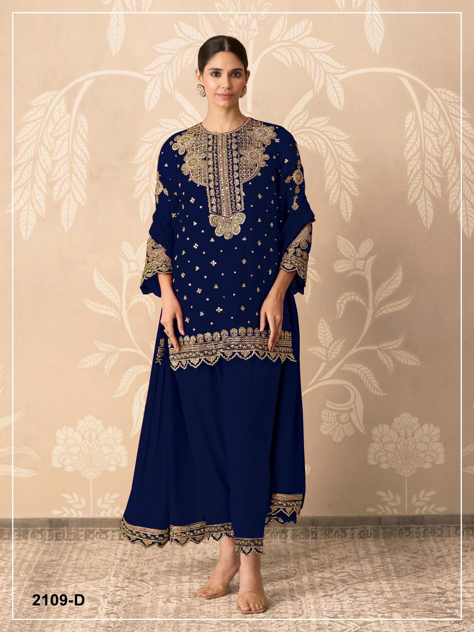 Blooming Fox Georgette with Heavy Embroidered 3mm & 5mm Sequence Work - Image 7