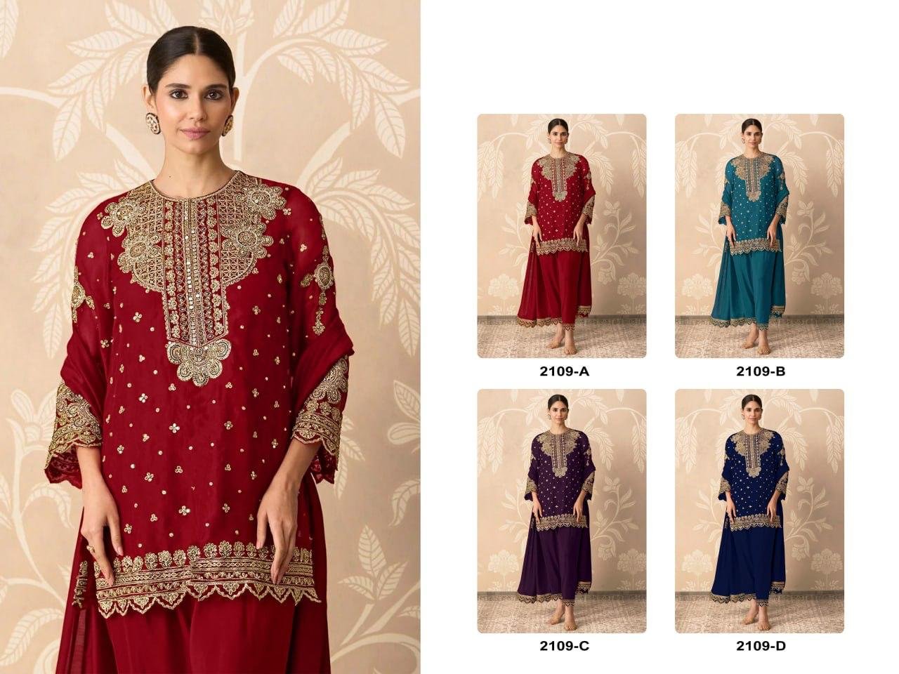 Blooming Fox Georgette with Heavy Embroidered 3mm & 5mm Sequence Work - Image 9