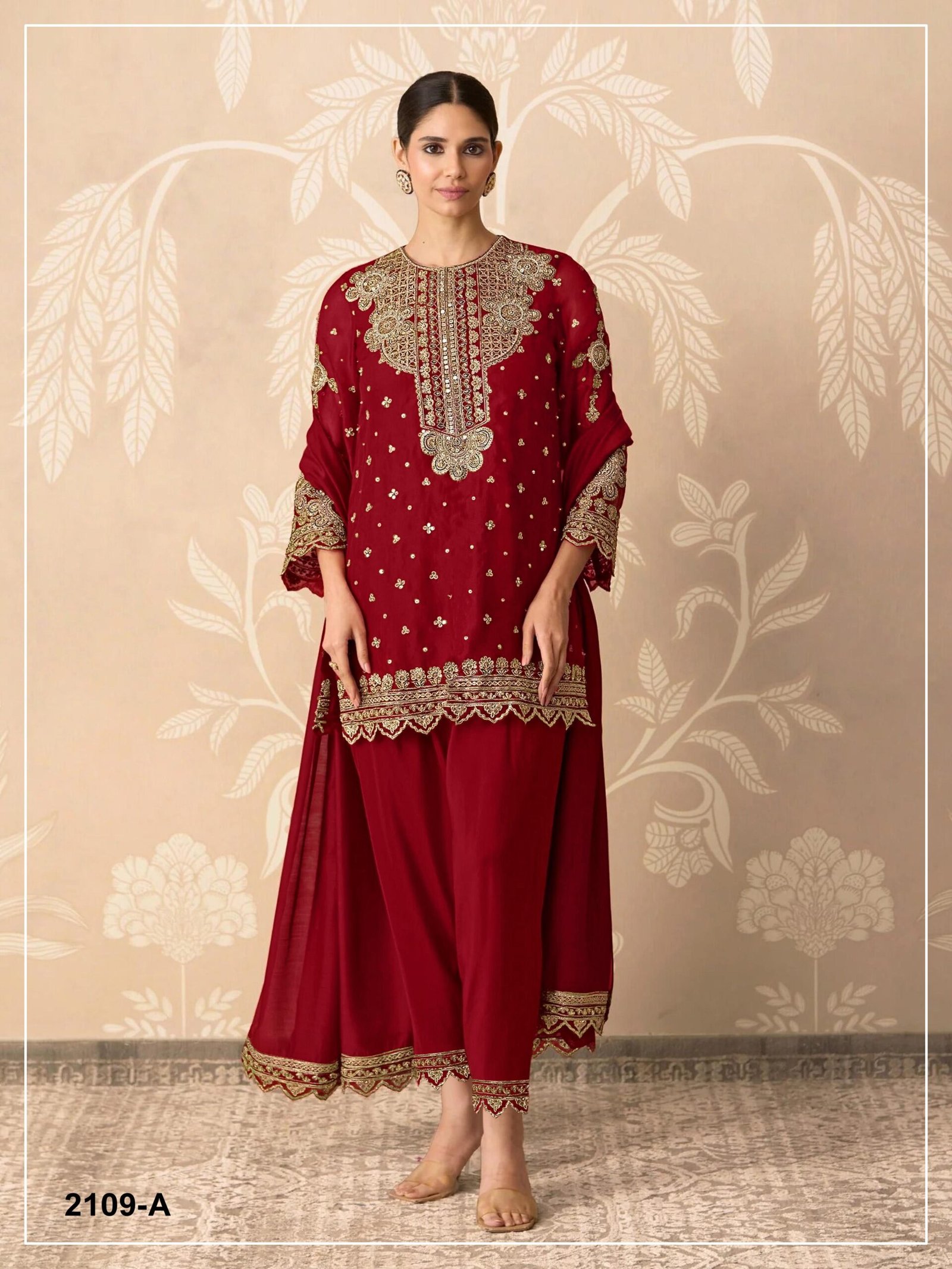 Blooming Fox Georgette with Heavy Embroidered 3mm & 5mm Sequence Work - Image 5