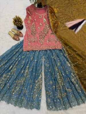 Alternative view of Launching New Designer Party Wear Look Top , Sharara Plazzo and Dupatta