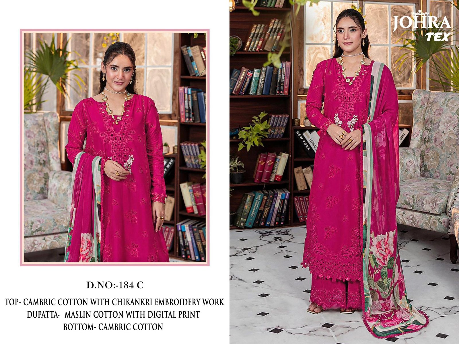 CAMBRIC COTTON WITH CHIKANKRI EMBROIDERY WORK