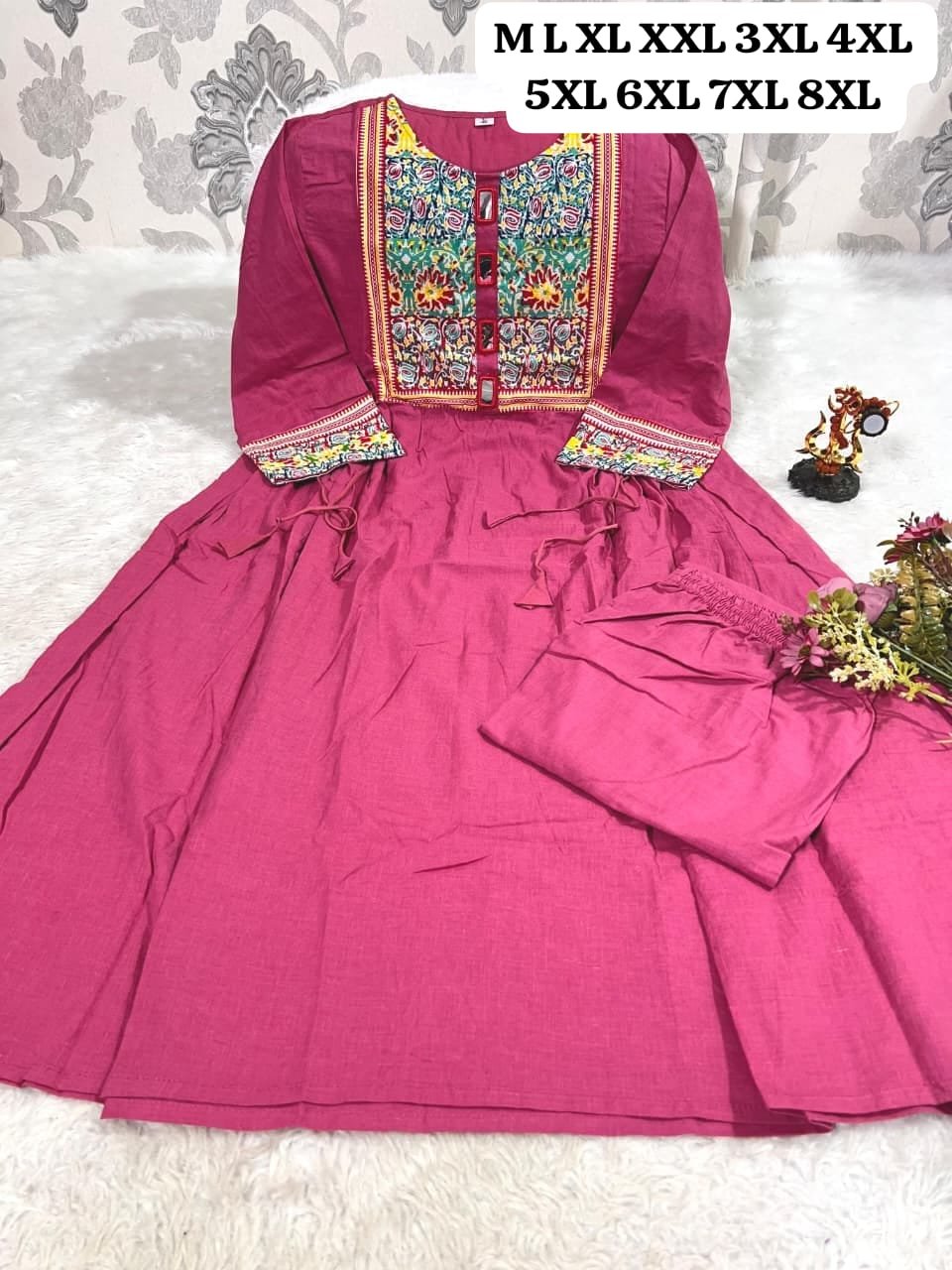Designer heavy kurti pent set in premium cotton febric - Image 4