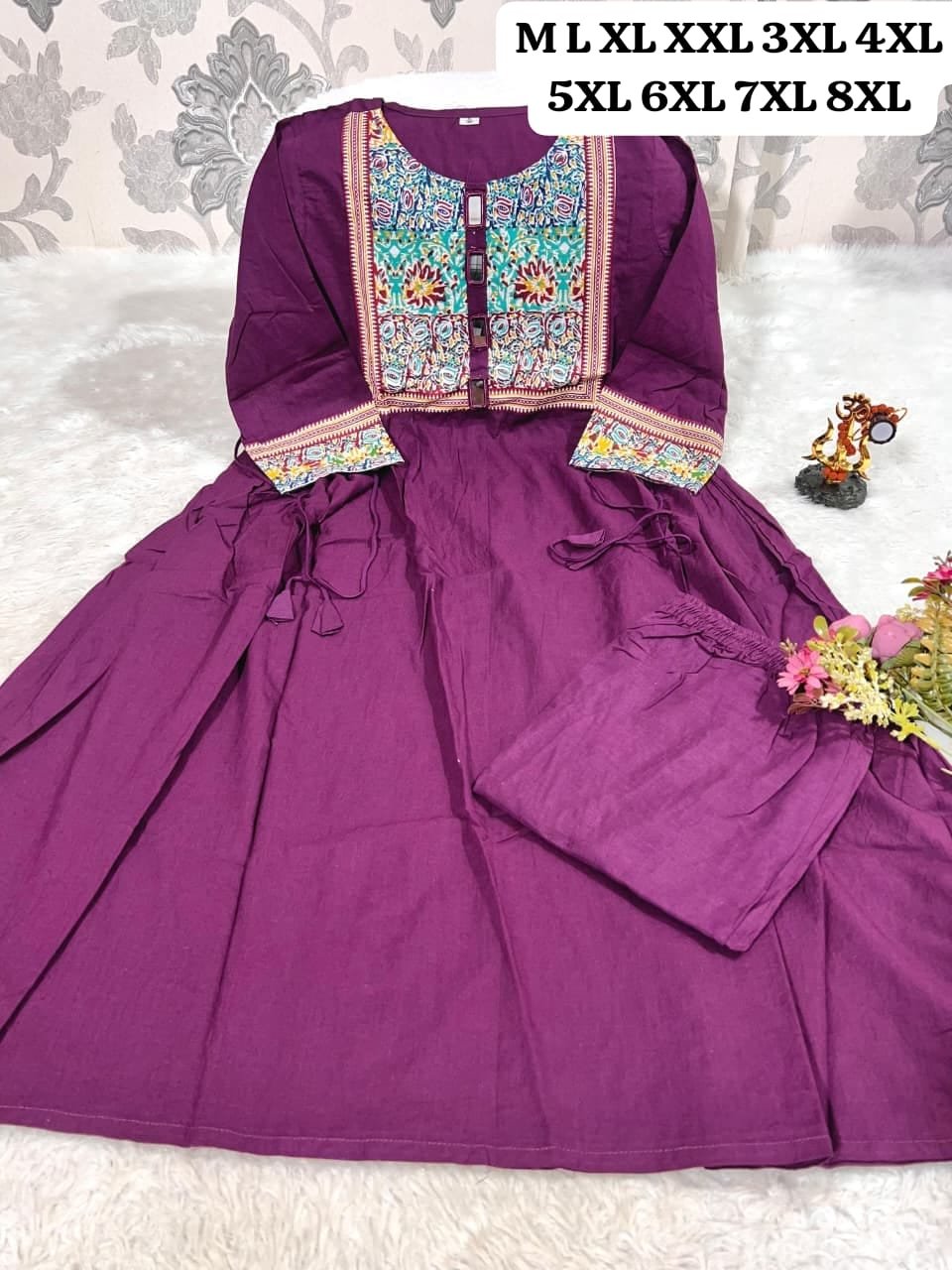 Designer heavy kurti pent set in premium cotton febric - Image 5