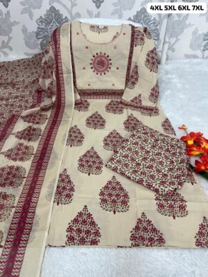 PURE MUL COTTON KURTI WITH PANT WITH MATCHING DUPPATA