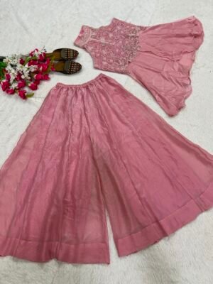 Alternative view of ull Neck Top , Sharara Plazzo