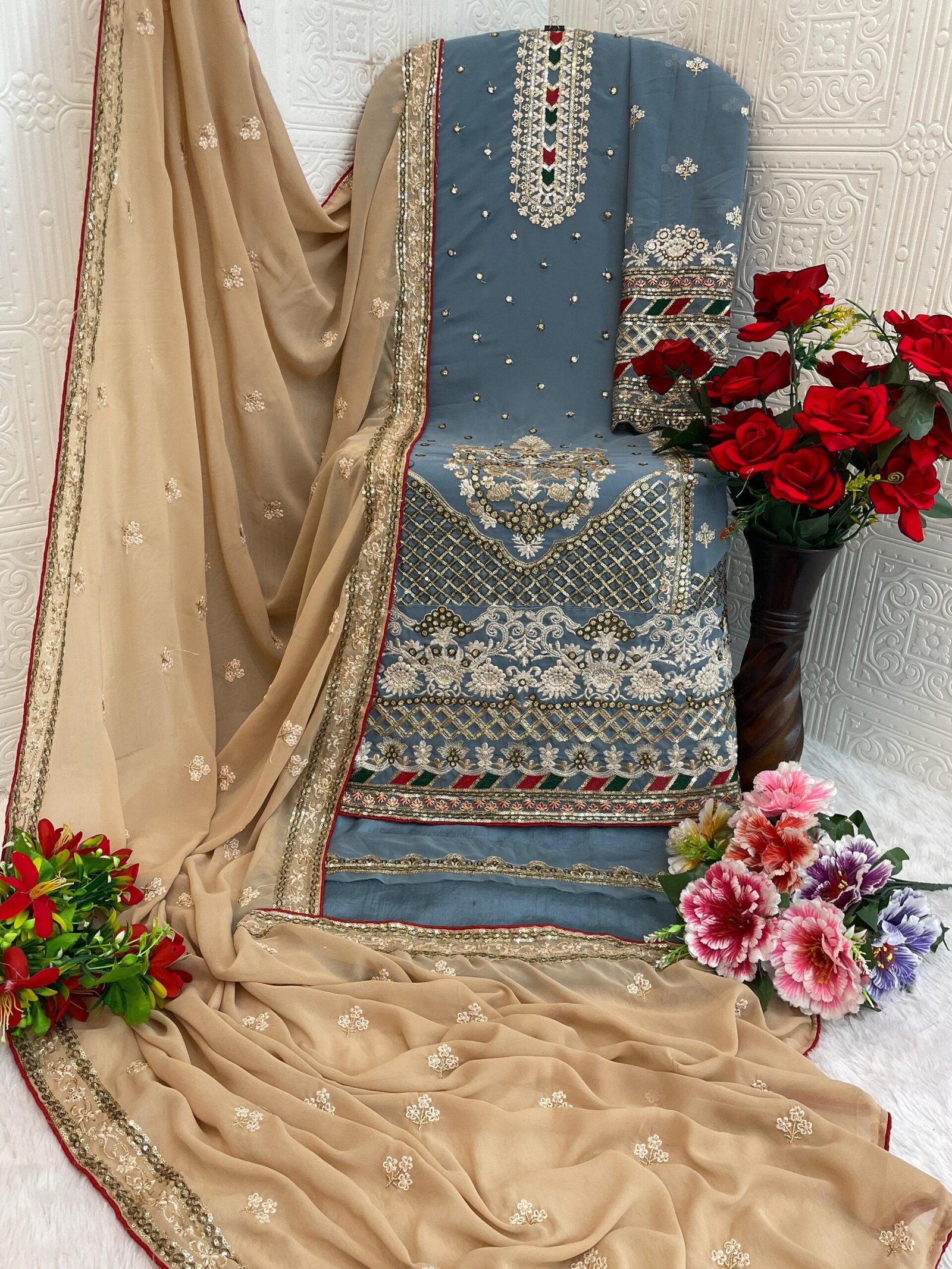 Semi-Stitched Designer Suit (Material) - Image 14