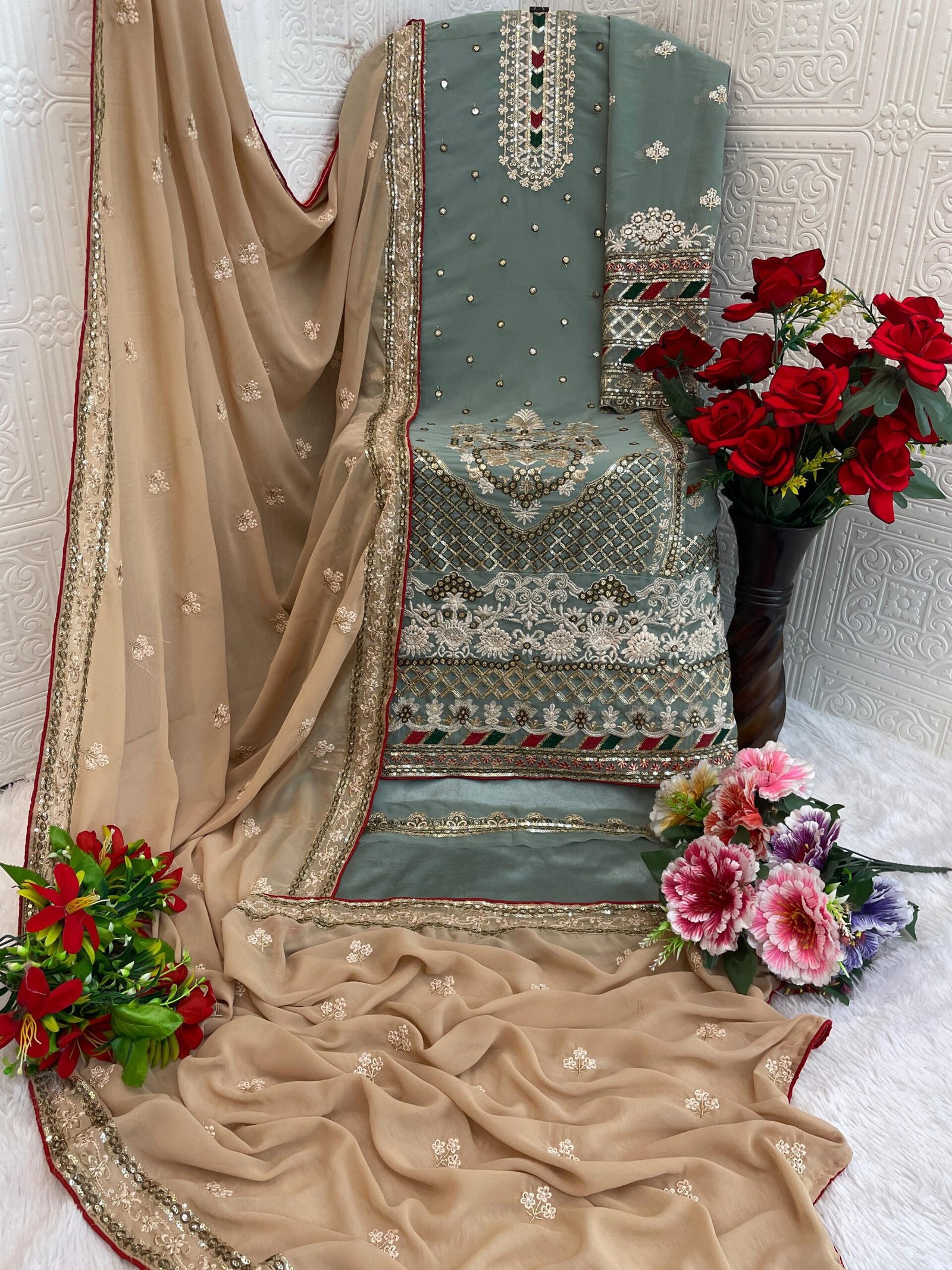Semi-Stitched Designer Suit (Material) - Image 10