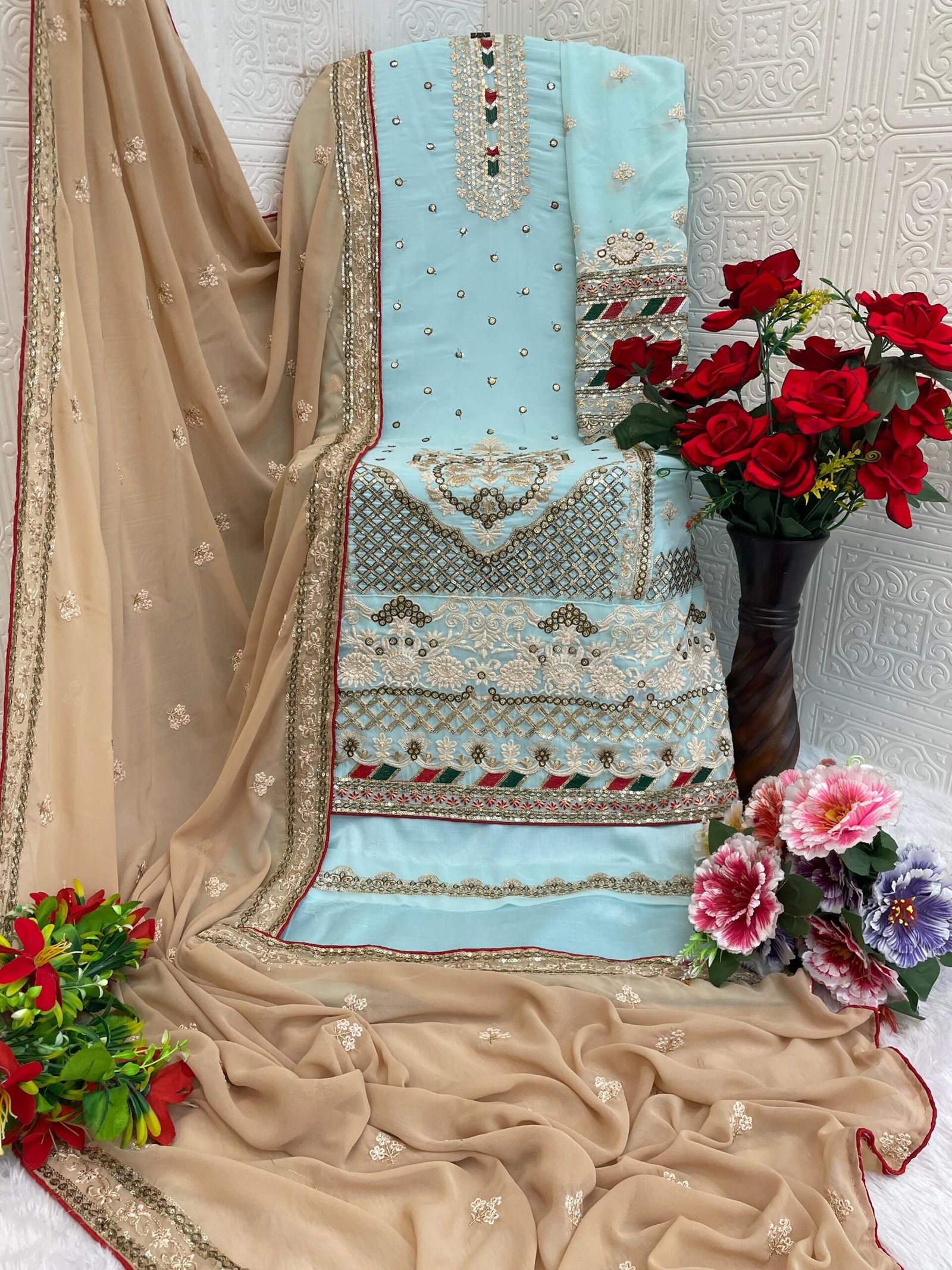 Semi-Stitched Designer Suit (Material) - Image 8