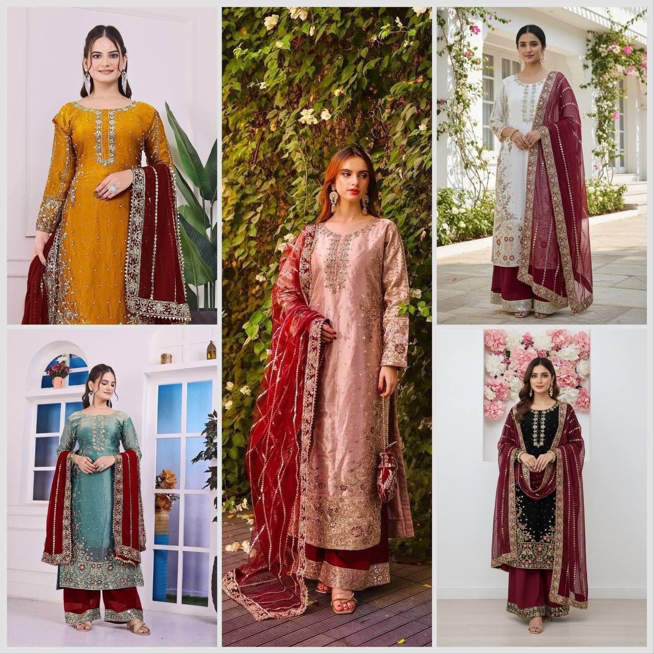 PRESERNTING NEW EID SPACIAL FANCY DESIGN HEAVY EMBROIDERY AND SEQUENCE WORK TOP - PLAZZO WITH DUPATTA - Image 5