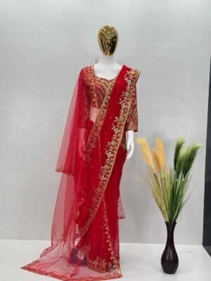 Alternative view of DESIGNER BRIDAL WEAR DUPATTA SAREE