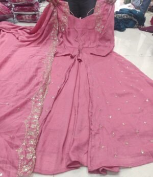 Alternative view of Unveiling Our Stunning Anarkali in Radiant  Colours, Paired With a  Dupptta A Standout Ensemble For Wedding Function, Offering Elegance For Any Function Or Party