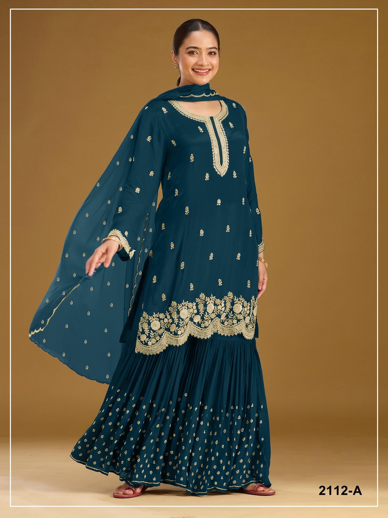 Blooming Fox Georgette with Heavy Embroidered 3mm Sequence Work - Image 7