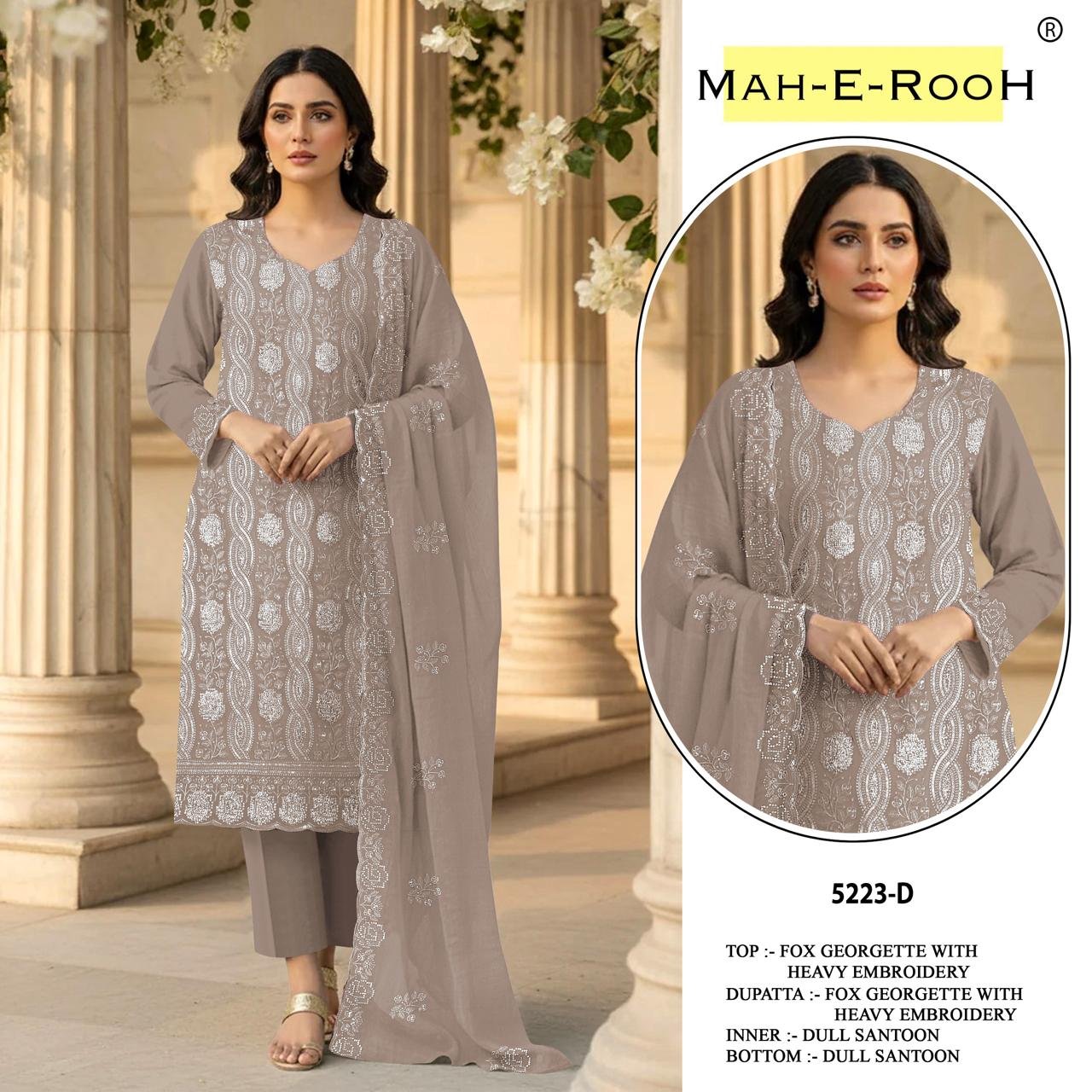 Fox Georgette with Heavy Embroidered 3mm Sequence Work + Zarkhan Work - Image 5