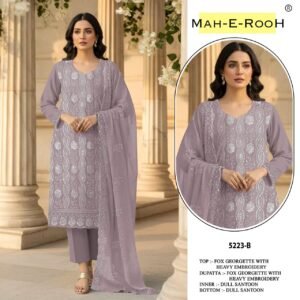 Fox Georgette with Heavy Embroidered 3mm Sequence Work + Zarkhan Work