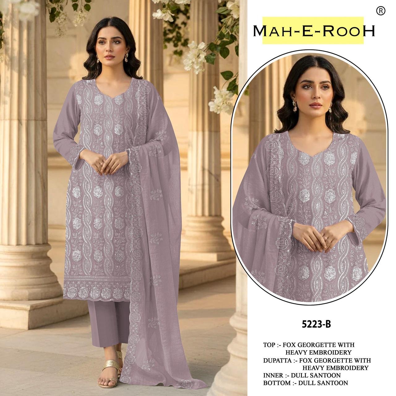 Fox Georgette with Heavy Embroidered 3mm Sequence Work + Zarkhan Work