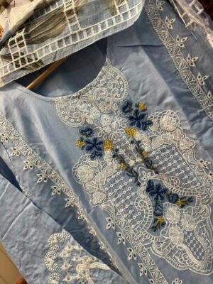 Alternative view of CHIKANKARI COTTON STITCHED (INNER STITCHED) WITH STITCHED COTTON BOTTOM WITH KOTA CHEX EMBROIDERY DUPATTA