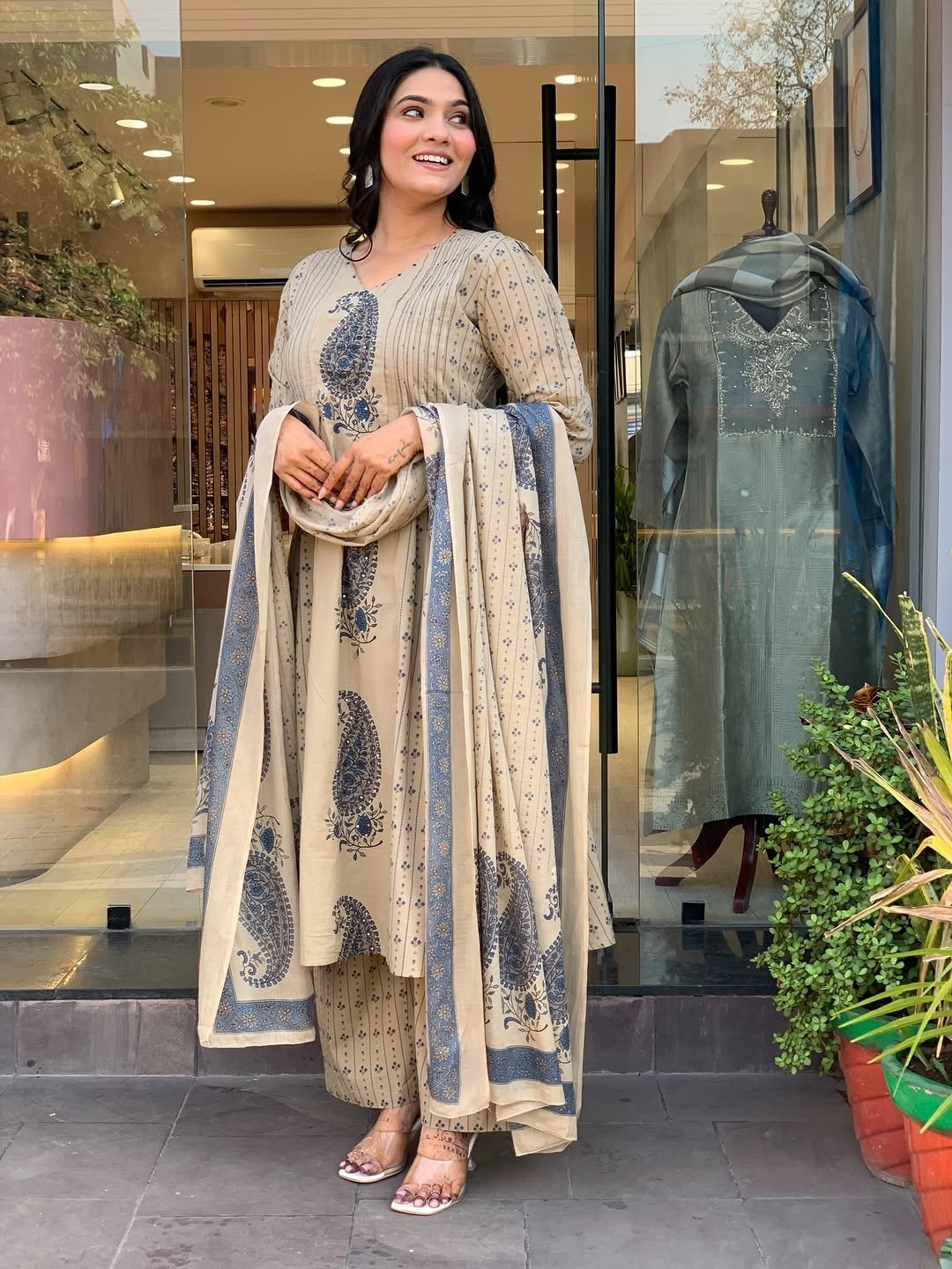 Morgan Silk Digital Print Kurti With Pant With Dupatta