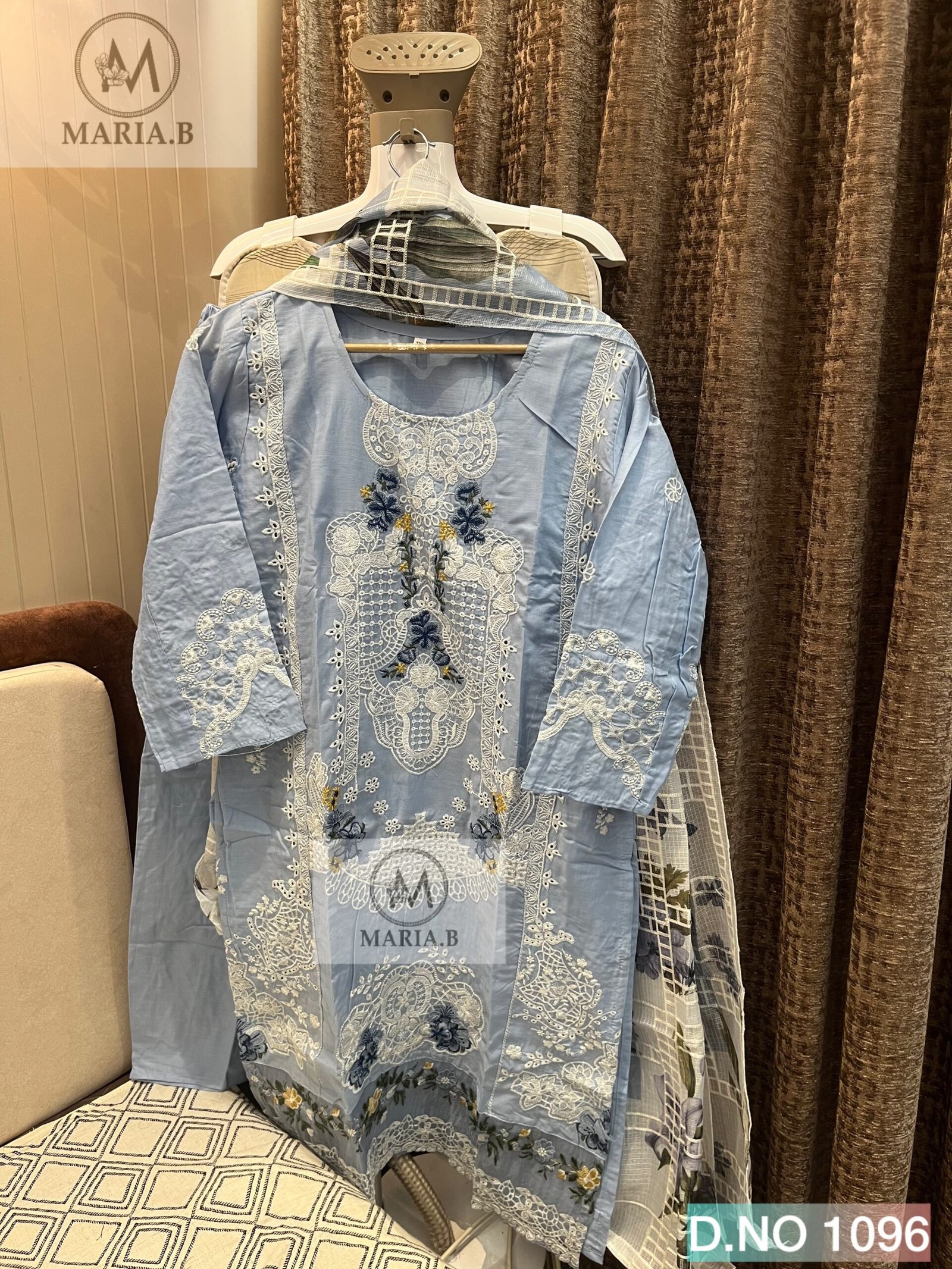 CHIKANKARI COTTON STITCHED (INNER STITCHED) WITH STITCHED COTTON BOTTOM WITH KOTA CHEX EMBROIDERY DUPATTA