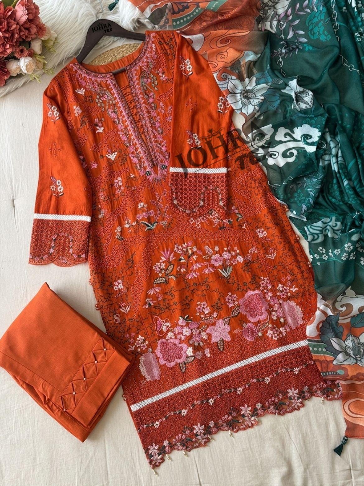 CAMBRIC COTTON WITH CHIKANKRI EMBROIDERY WORK - Image 2