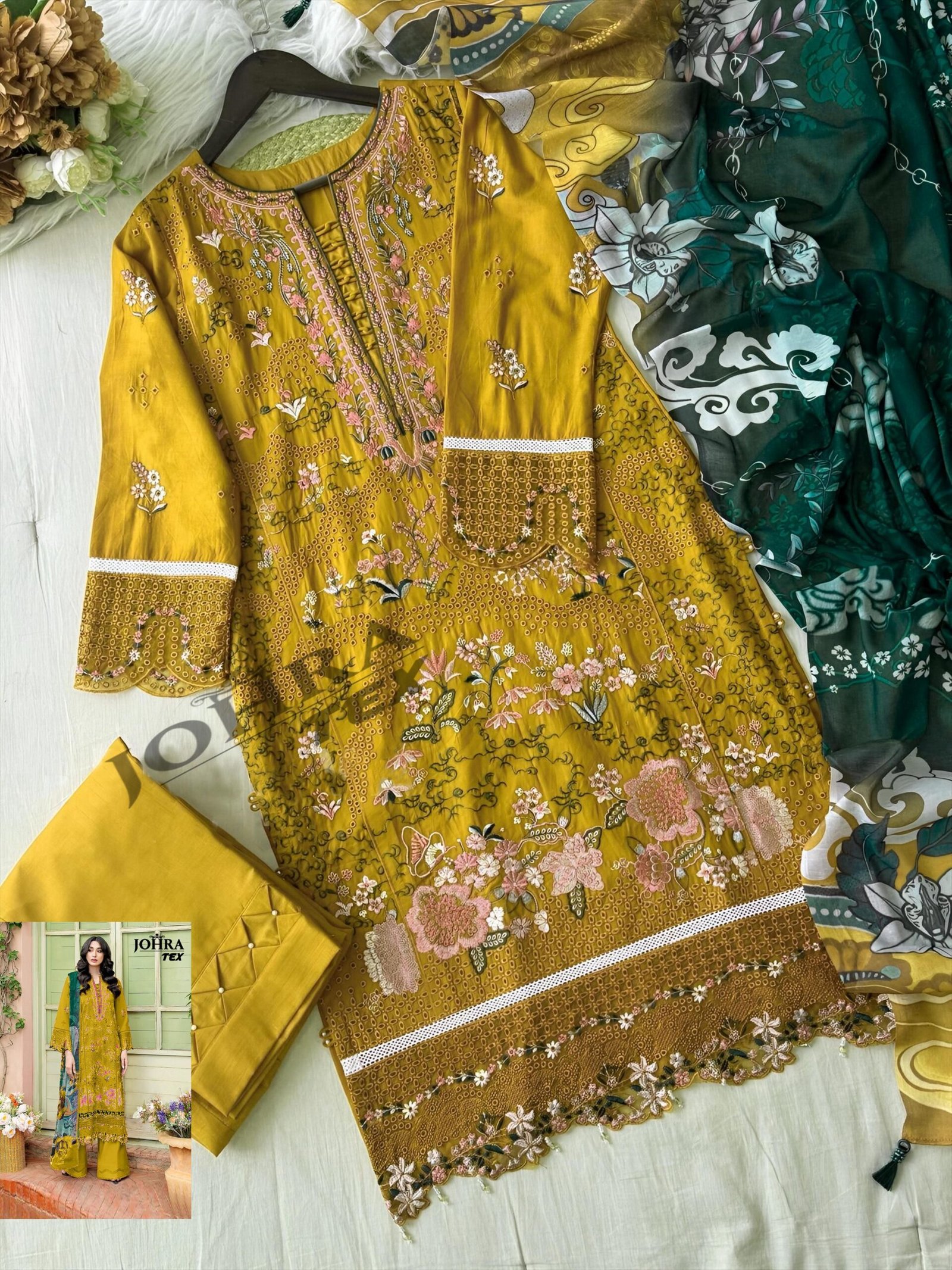 CAMBRIC COTTON WITH CHIKANKRI EMBROIDERY WORK - Image 4