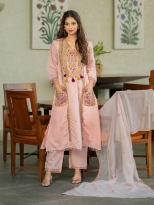 WOMEN'S PURE VISCOSE CHANDERI SILK KURTA SETS