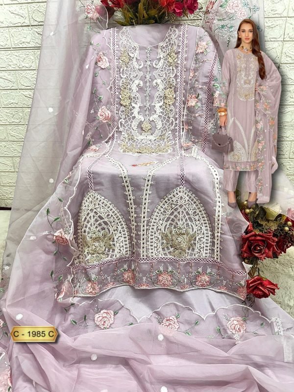 ORGANZA EMBROIDERED WITH HAND WORK - Image 2