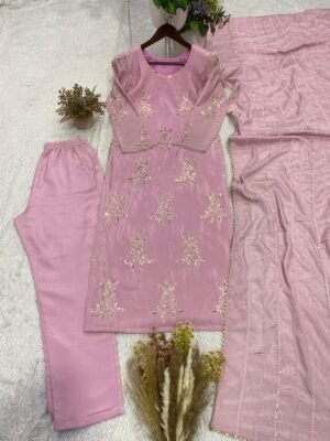 Alternative view of THIS SEASON, TRY OUR DESIGNER SEQUENCE EMBROIDERED WORKED TOP PANT WITH DUPATTA