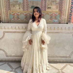 AK-Series New Designer Party Gown Pent & Dupatta Set