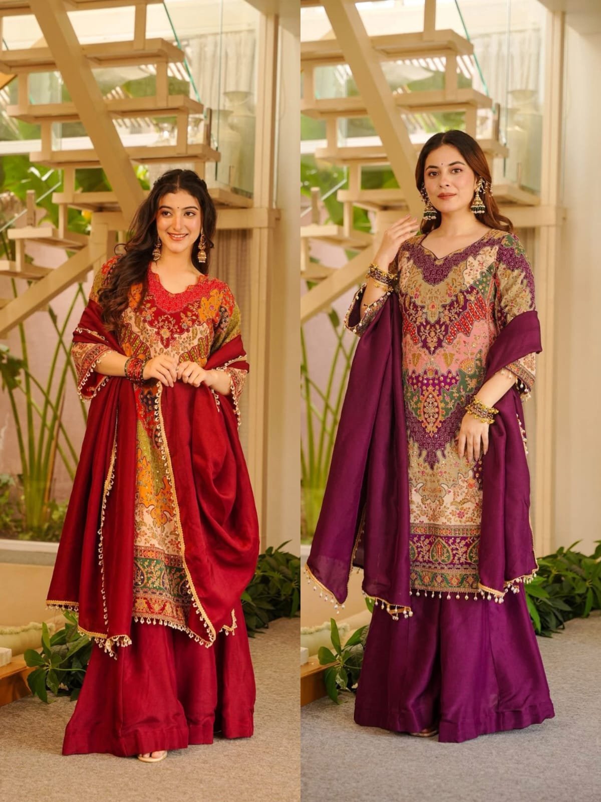 Elevate your festive wardrobe with this breathtaking 3-piece ethnic ensemble, crafted from premium, lightweight Chinon fabric. - Image 5