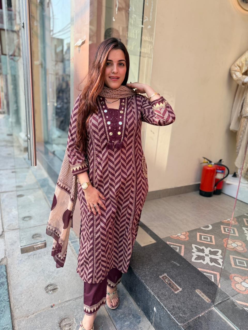 Featuring beautiful Heavy Suit Set which is beautifully decorated with weaving and embroidery with matching pants and dupatta.*